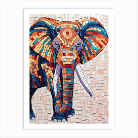 Mosaic Elephant 2 Art Print