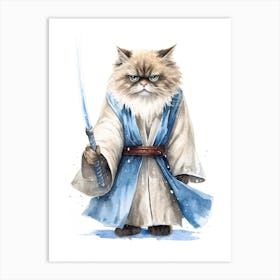 Himalayan Cat As A Jedi 2 Art Print