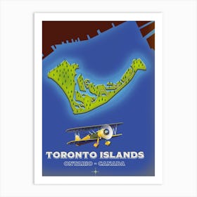 Toronto Islands map Art Print