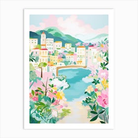 Amalfi Coast Colourful View 1 Art Print