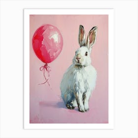 Cute Arctic Hare 2 With Balloon Art Print