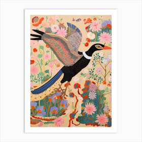 Maximalist Bird Painting Cormorant 3 Art Print