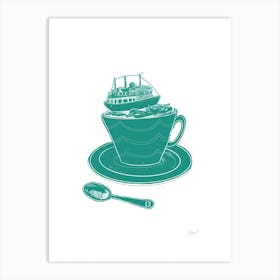 Britannia Boat Teacup Art Print