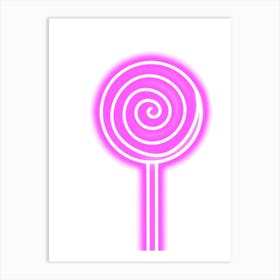 Neon Pink Lollipop Art Print