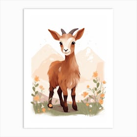 Baby Animal Illustration  Goat 6 Art Print