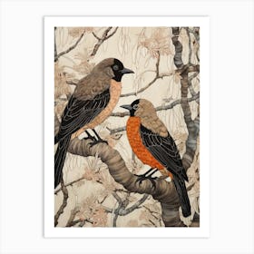 Two Birds Art Nouveau Poster 7 Art Print