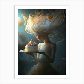 Girl With A Cake 1 Art Print