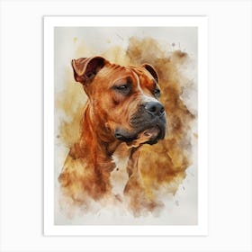 Staffordshire Bull Terrier Acrylic Painting 5 Art Print