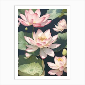 Lotus Flowers Art Print