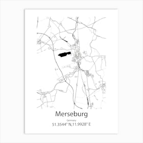 Merseburg,Germany Minimalist Map Art Print