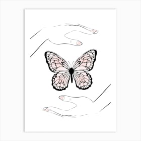 Holding Butterfly Art Print