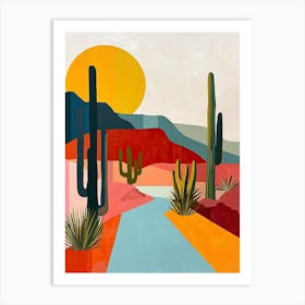 Cactus Desert, Mexico, Boho, Minimalism Art Print