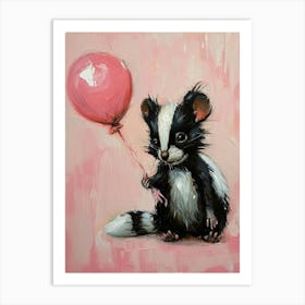 Cute Skunk 4 With Balloon Art Print