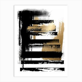 Abstract Black And Gold Painting 65 Art Print