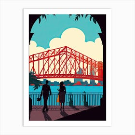 Howrah Bridge, West Bengal, India Colourful 4 Art Print