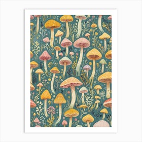 Mushroom Pattern Art Print