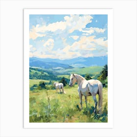 Horses Painting In Blue Ridge Mountains Virginia, Usa 1 Art Print