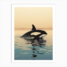 Orca Whale At Dusk Art Print
