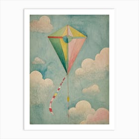 Kite Between The Clouds Art Print