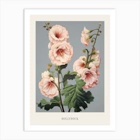 Floral Illustration Hollyhock 2 Poster Art Print