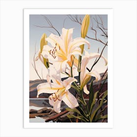 Lily 4 Flower Painting Art Print