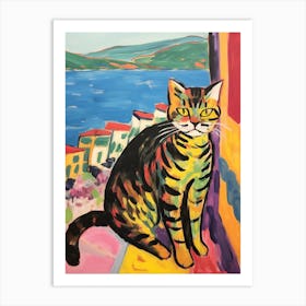 Painting Of A Cat In Trieste Italy 3 Art Print