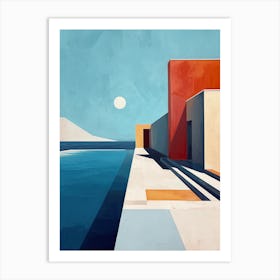 House By The Pool, Minimalism Art Print