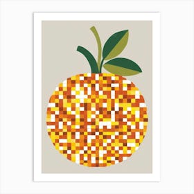 Orange Pixel Art 15 Art Print