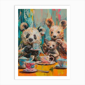 Kitsch Cute Animal Tea Party 4 Art Print