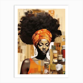 Afro Collage Portrait 4 Art Print