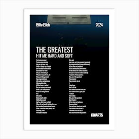 The Greatest Billie Eilish - Lyrics Poster Art Print