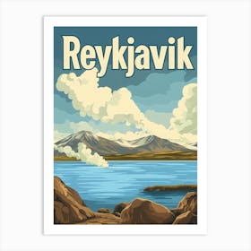 Aihrgdesign A Retro Travel Poster For Reykjavik Featuring The C89158bf E006 415d A98a 901c6cfa3eab 2 Art Print