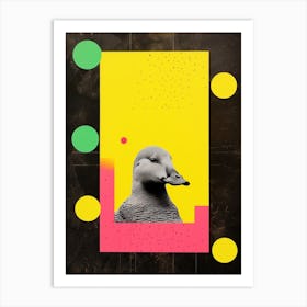 Duck Collage Colourful Geometric 1 Art Print