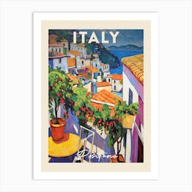 Positano Italy 3 Fauvist Painting Travel Poster Art Print