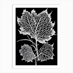 Wild Mustard Leaf Linocut 1 Art Print