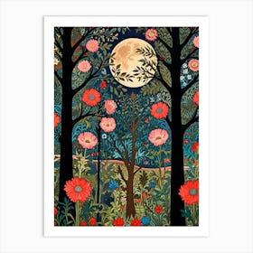 William Morris Moonlight In The Forest 77 Art Print