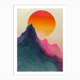 Sunset In The Mountains 64 Art Print