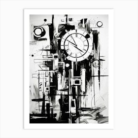 Time Abstract Black And White 5 Art Print