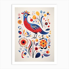 Scandinavian Bird Illustration Cuckoo 1 Art Print