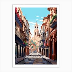 San Sebastian, Spain, Flat Illustration 2 Art Print