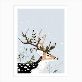 Christmas Deer 1 Art Print