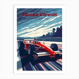 Monza Circuit Grand Prix Red Bull Art Illustration Art Print