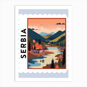 Serbia 1 Travel Stamp Poster Art Print