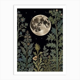 Moonlight In The Woods Style William Morris 1 Art Print 2 Art Print