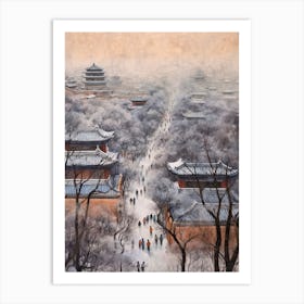 Winter City Park Painting Jingshan Park Beijing China 1 Art Print