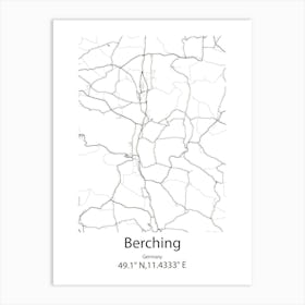 Berching,Germany Minimalist Map Art Print