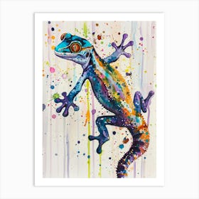 Gecko Colourful Watercolour 2 Art Print