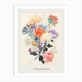 Chrysanthemum 2 Collage Flower Bouquet Poster Art Print