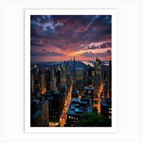 City Rush Life Between the Skyscrapers Art Print