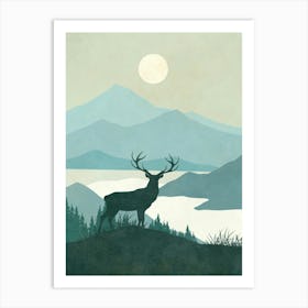 Deer In The Mountains 7 Art Print